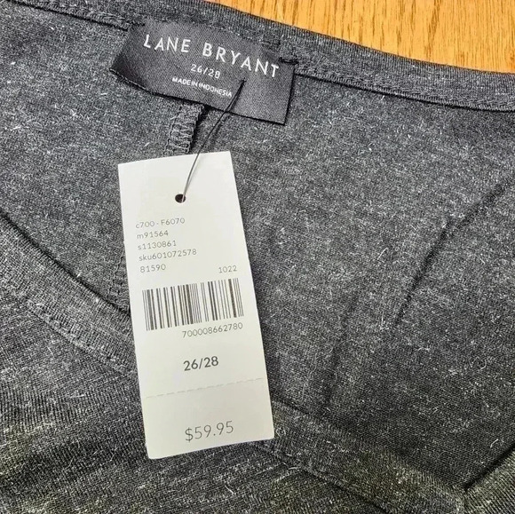 NWT Lane Bryant Gray Sparkle Long Sleeve Top Plus Size 26/28 - Picture 5 of 9
